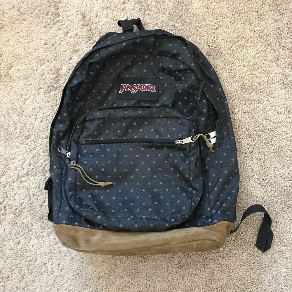 Jansport Backpack Black Polka Dots